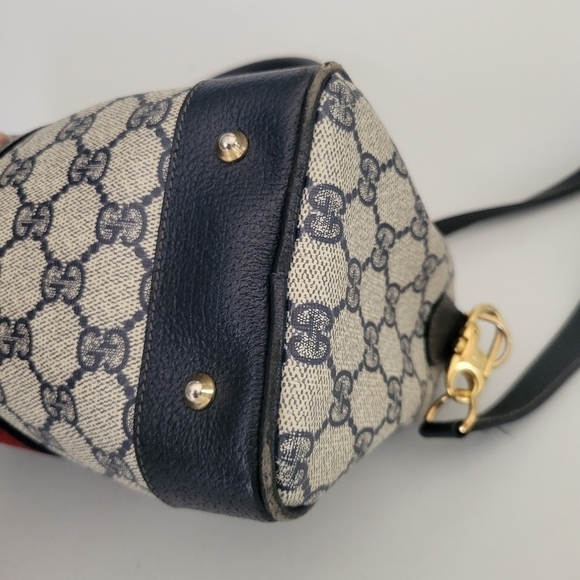 GUCCI VINTAGE BLUE MONGRAM OPHIDIA BOSTON BAG.,AUTHENTIC. - Picture 17 of 17